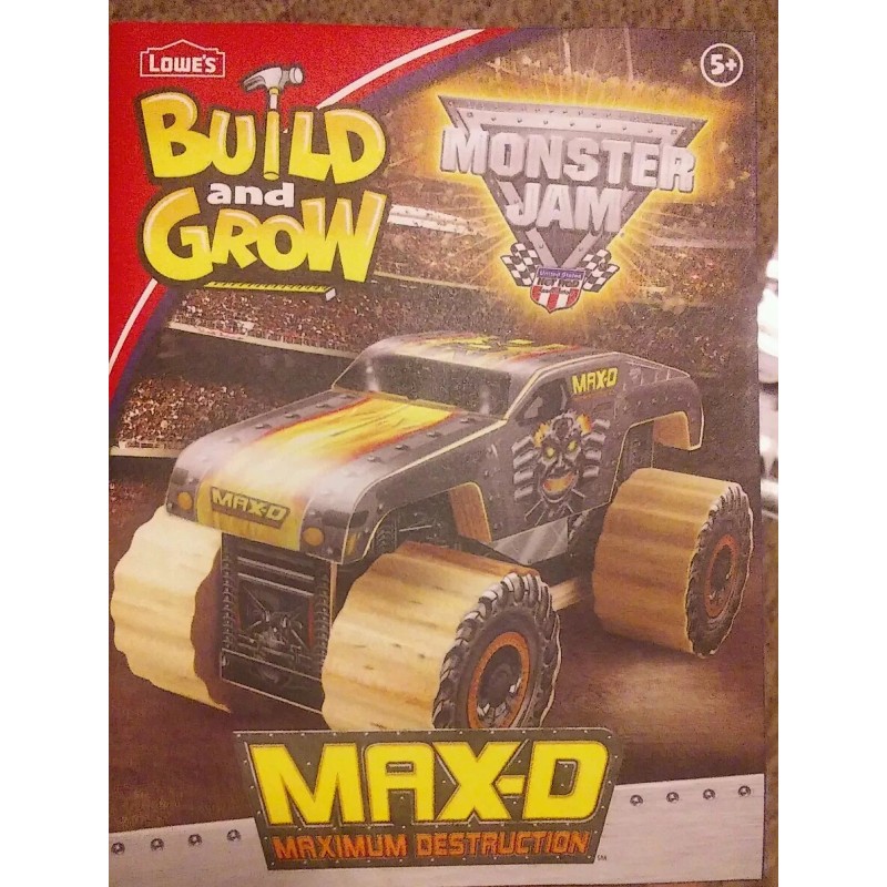 Lowes Lowe's Build and Grow Monster Jam MAX-D Wooden Kit-hottest