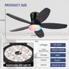 Surtime Flush Mount RGB Ceiling Fans with Lights-36 Low Profile