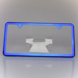KA Depot Slim License Plate Cover Frame Holder 2 Hole Stainless Steel Chrome Candy Blue