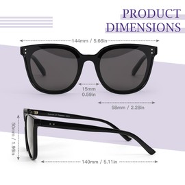 SIPHEW Polarized Cat Eye Mirrored Sunglasses for Women - Designer Oversized Womens Sunglasses Trendy w UV400 Protection