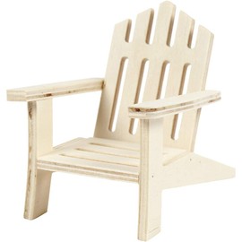 greedeko Miniature Garden Chair for Crafts 7.5 x 9 cm Wood DIY Decoration Mini Garden Furniture