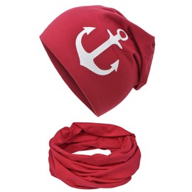 Miobo Beanie Hat and Tube Scarf Set of 2 for Baby Children Boys and Girls Cotton