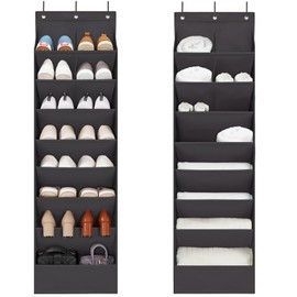 STORAGEIDEAS 2 Pack Shoe Organizer with 6 Extra Large Pockets and 4 Large Pocket, Over the Door Sturdy Closet Storage Rack, Hanging Shoe Organizer for Shoes, Sneakers, Black