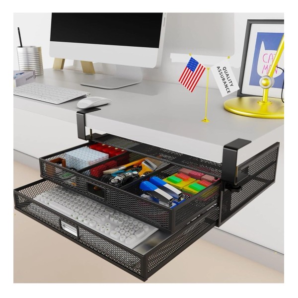 Unbranded Under Desk Drawer Organizer No Drill Metal Under Desk