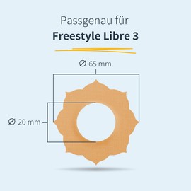 MySweetStitch | Patch for Freestyle Libre 3 Sensor Waterproof, Breathable and Skin-Friendly (25 Pieces) Mandala | Made in Germany | Outer Ø 65mm, Inner Ø 20mm | Pastel