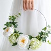SENJEOK 20 Pack 12 Inch (30cm) Silver Floral Hoop, Metal