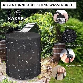 Rain barrel cover, waterproof, 420D Oxford full tarpaulin, suitable for narrow rain barrel, rain barrel, wine barrel, windproof, winterproof, weatherproof, UV-resistant (80 x 80 x 120 cm)