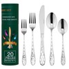 20-Piece Silverware Set, Flatware Cutlery Silverware Set Service for 4,