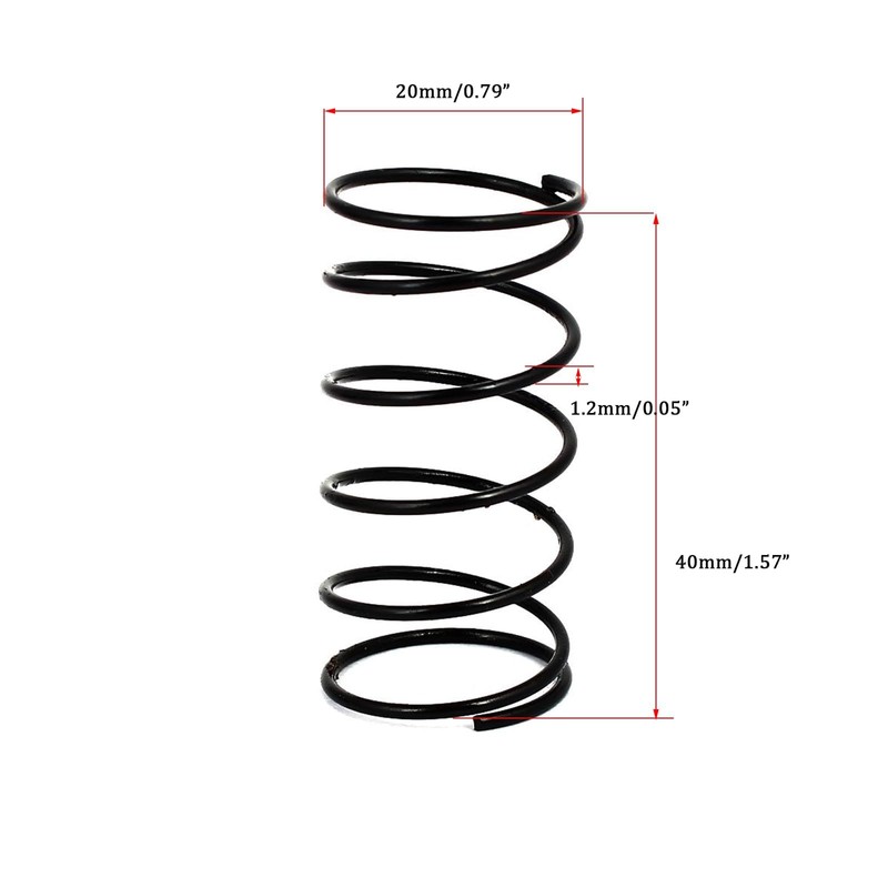 TOP-VIGOR 10Pcs Compression Spring, 1.2mm Wire Dia, 20mm OD, 40mm