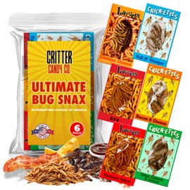 HotLix Crick-ettes & Larvets Edible Bugs (6-Pack) | Real Flavored Dried Insects in 6 Flavors | Edible Larvae & Crickets to Eat | Unique Snacks for Adults | Exotic Bugs to Eat