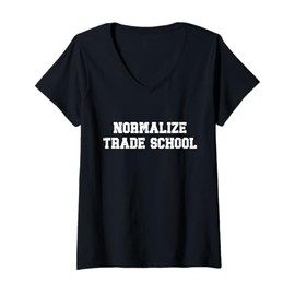 Womens Normalize Trade School Skilled Retro Vintage Trade V-Neck T-Shirt