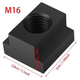 45 Steel T Slot Nuts, M16 Threads T Slot Nuts, Black Oxide Finishing, Metric T-slots In Machine Tool Tables