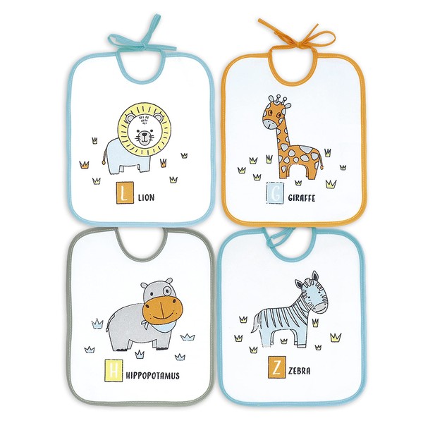 Ti TIN - Pack of 4 Waterproof Bibs for Babies