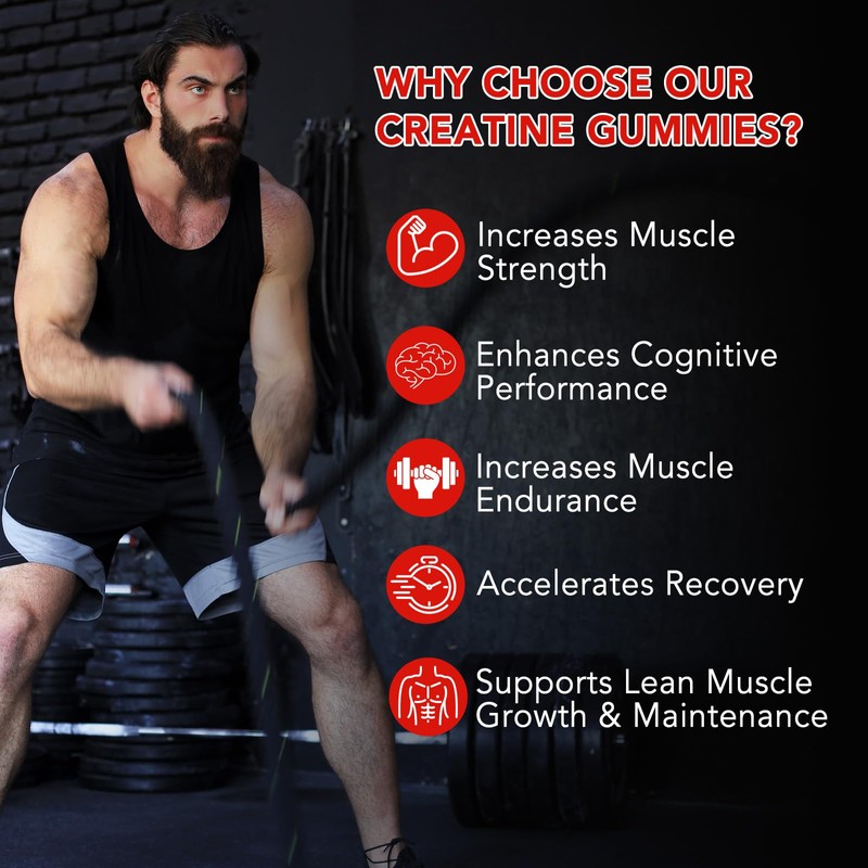 AEBEFBAW Creatine Monohydrate Gummies for Men & Women – Sugar