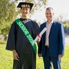 Senior 2025 Sash, Retro Sage Green Satin Finally Graduated Sash