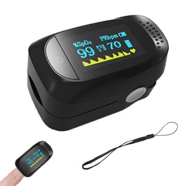 wakouter Finger Pulse Oximeter, Blood Oxygen Saturation and Pulse Rate Monitor, with Color Screen TFT Display, Spo2 Reading Meter Pulse Rate Monitor for Adult and Child (Black）