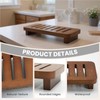 Farmhouse Wood Tray Pedestal Stand for Kitchen Decor Counter,Walnut Dishes