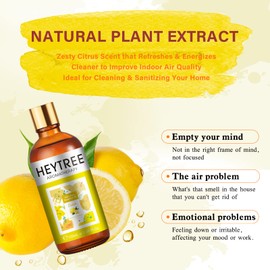 HEYTREE Lemon Essential Oil 100ml - Pure and Natural Essential Oil Excellent Air Freshener - Perfect for Aromatherapy, Skin and Hair Care