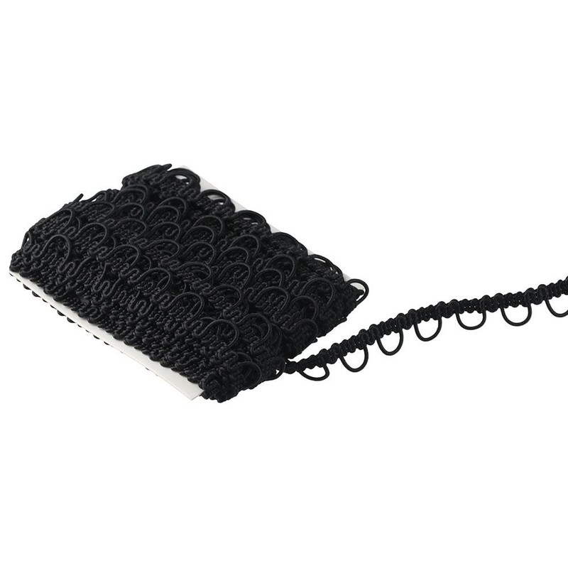 10 Yards Black Gimp Braid Trim Elastic Button Loop Tape,Lace