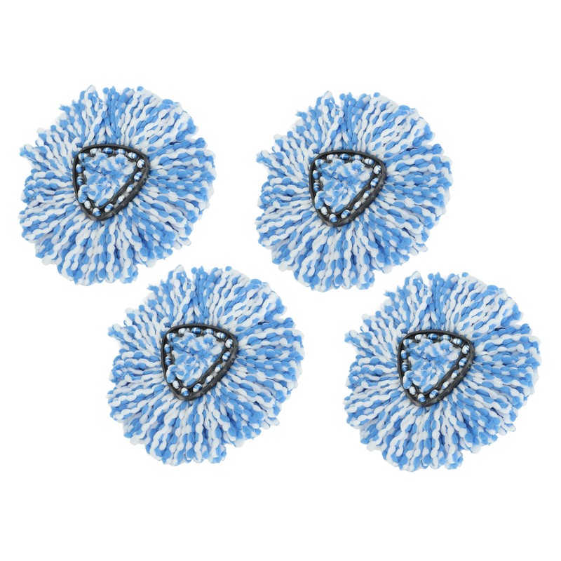 4Pcs Microfiber Rotating Mop Head 360 Spinning Triangular Mop Replacement