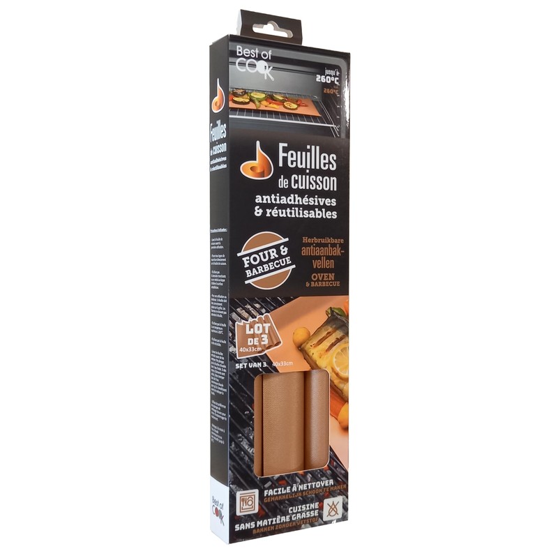 MYBO TV - Non-Stick and Reusable Baking Sheets - Pack