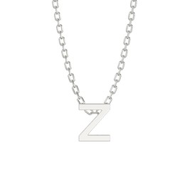 Aeon Alphabet Initial Letter Jewelry Necklace - Z | 925 Sterling Silver 3D Necklace | Adjustable 16-18 Inch Silver Chain | Polishing Cloth, Sterling Silver