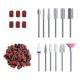 HEBECA 12 Piece Nail Drill Bit Set for Manicure and Pedicure, 3/32 Inch Diamond Cuticle, Electric Nail File and Ceramic Acrylic Gel Nail Bit Set - Ideal for Home Salon Use AD3001