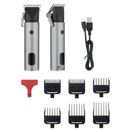 LITTLE BALANCE 8790 Pro Style Edelstahl, Haarschneider für Herren, Laufzeit 2,5 Stunden, USB-C-Aufladung, LED-Display, abnehmbare Klingen, 6 Aufsteckkämme, 5 Längeneinstellungen, Schwarz