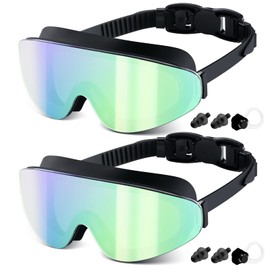 EasYoung Kids Swim Goggles for Age 6-12, 2-Pack Frameless Kids Goggles for Swimming, Anti-Fog, Waterproof, Boys & Girls