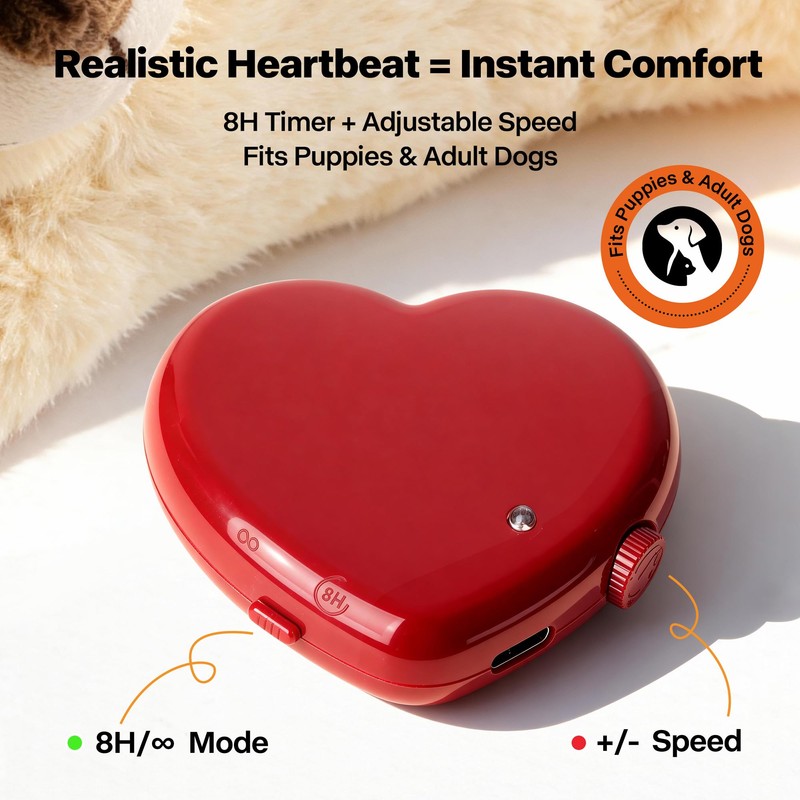 PetPrime Dog Plush Toy with Heartbeat for Puppies – Rechargeable