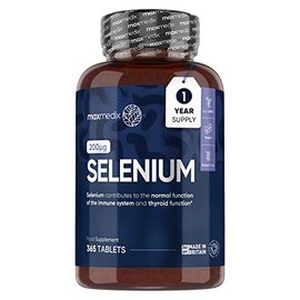 Selenium 200mcg - 1 Year Supply - 365 Selenium Tablets - Yeast Free Selenium Supplements - L-Selenomethionine - Natural Immune System Supplement - Hair and Nail Supplements for Women & Men