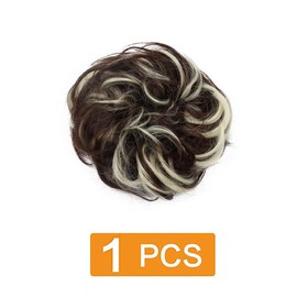 prinfantasy Hair for Women Updo Hair Chignons Synthetic Ponytail Bun Extensions Hair Extensions Light Brown to Ash Blonde, FQ025