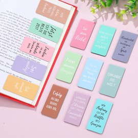 Dianelhall 24 Inspirational Magnetic Bookmarks Encouraging Sayings Magnetic Bookmark Magnet Motivation Bookmark Clip Gifts for Teachers Students Book Lovers Student Friend (Morandi)