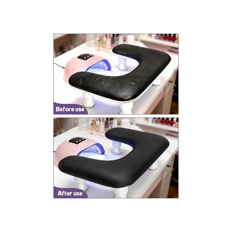 EBANKU 네일 테크용 EBANKU 블랙 핸드레스트 커버 2개의 팔 베개