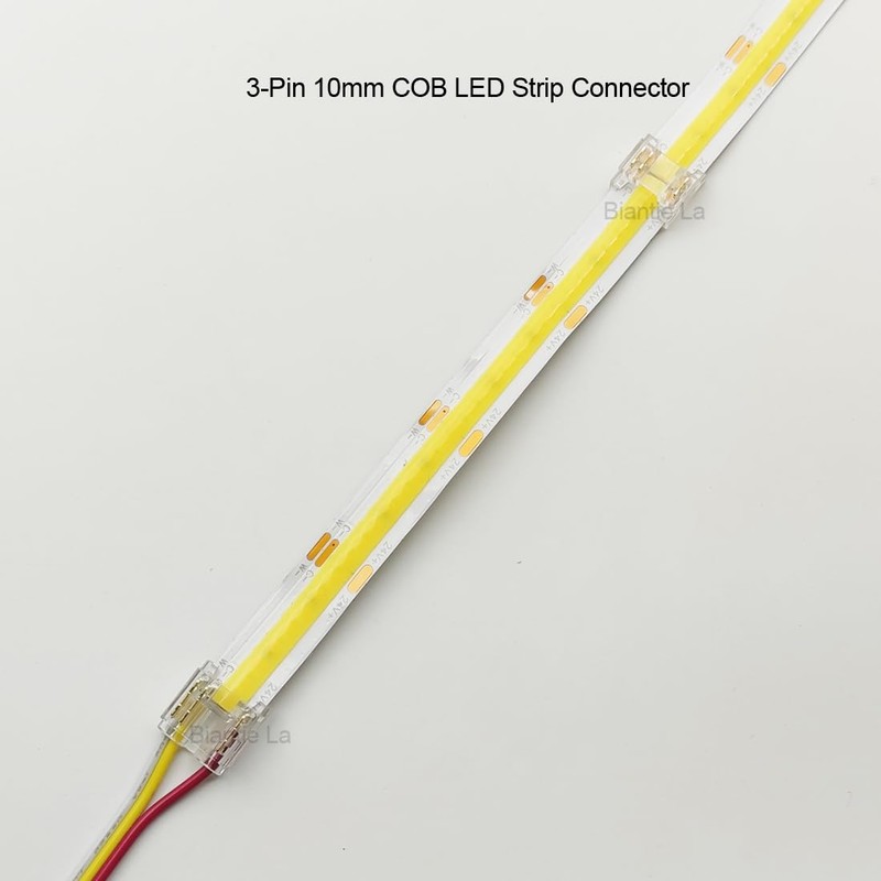 Biantie La 3-Pin 10mm COB LED Strip Connector Kit for