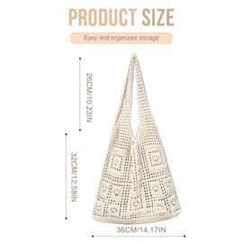 CHANXIUZAI Crochet Tote Bag, Mesh Beach Bag, Women's Knit Summer Hobo Bag, Vacation Boho Tote Bag,(Green)