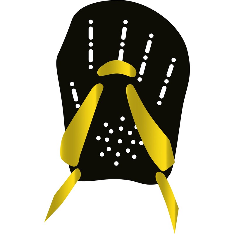 CRESSI Aqua Energy Swim Paddles, Unisex Adult, Black/Yellow, M