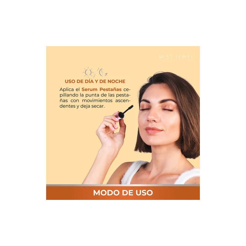 MIST JEWEL Serum eyelash pestañas alargador con biotina, niacinamida, Ácido
