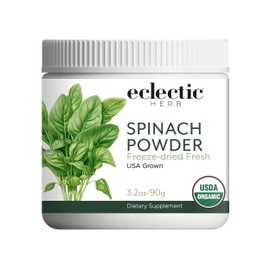 Eclectic Herb - Spinach Powder Supplement | Nutritional Support, Vitamins + Minerals | Superfood Powder + Daily Greens Drink Mix | USDA Organic, Non-GMO, Vegan (3.2 oz | 90 g)