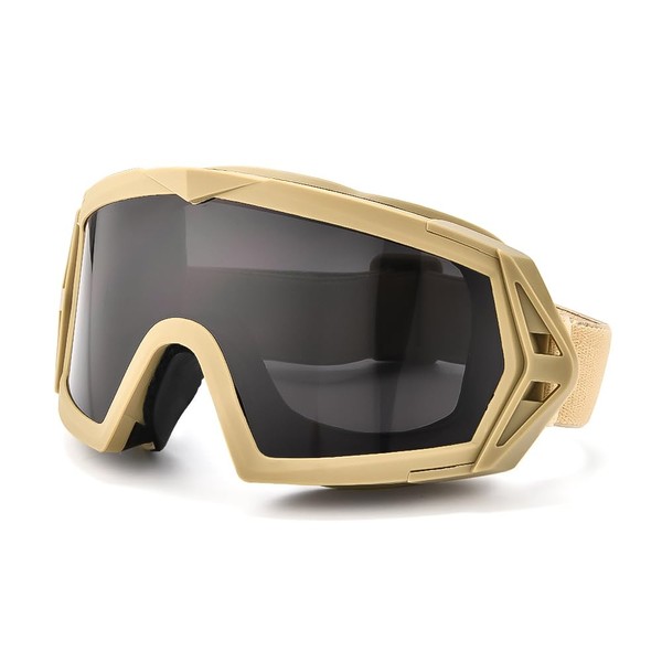 huxychao Tactical Airsoft Goggles with 3.5mm-Thick Anti-Fog Lens, Ballistic Safety