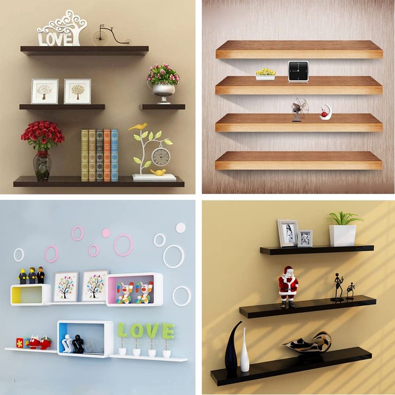 Floating Shelf Brackets-12 Pack Heavy Duty Invisible Shelf Brackets with
