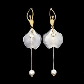 Fashion Jewelry Ballerina girl Pearl Crystal Drop Long Dangle tassel earrings Women's Jewelry