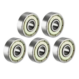 sourcing map 626ZZ Deep Groove Ball Bearing Double Shield 626-2Z 80026, 6mm x 19mm x 6mm Chrome Steel Bearings (Pack of 5)