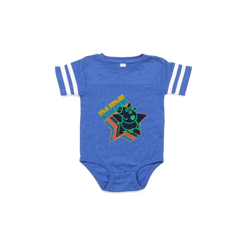 CafePress George Pig Dude Cute Infant Baby Football Bodysuit Royal