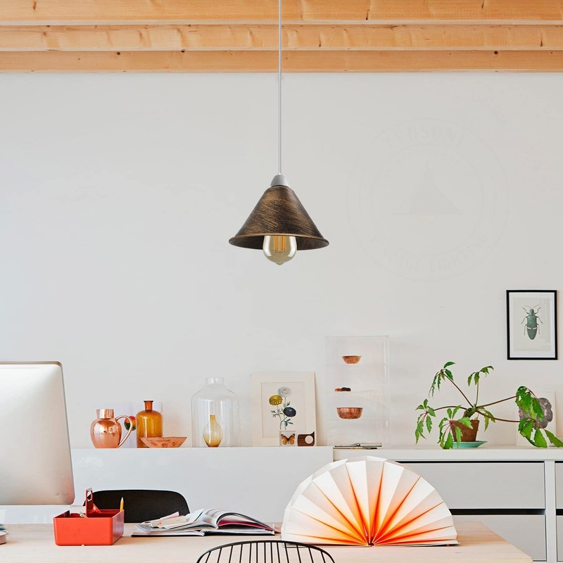 Modern Industrial Metal Ceiling Light Shad Easy Fit Pendant Lamp