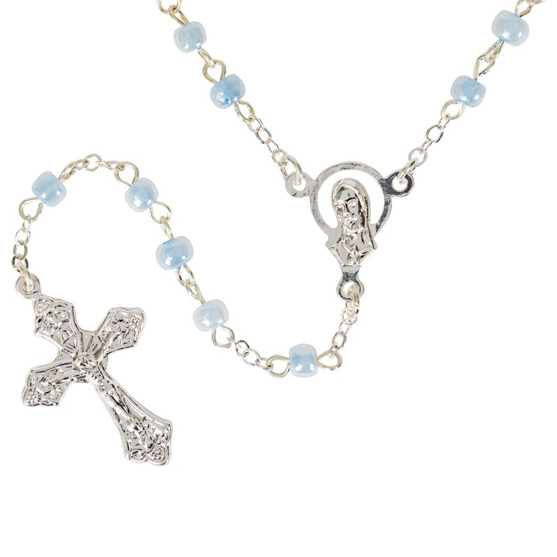 Roman Bless This Child Soft Blue Boy 1 inch Resin