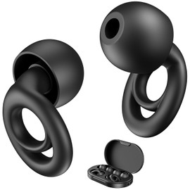 Link Dream Ear Plugs for Sleeping Noise Cancelling Silicon Earplugs 6 Pieces with Storage Case 28dB Noise Reduction (Black)