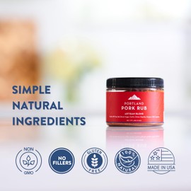 Portland Salt Co. Pork Rub BBQ Spice Blend: Signature All-Purpose Barbecue Seasoning - Sweet, Smoky, & A Touch of Heat - Non-GMO, 4 Oz (Pack of 1)