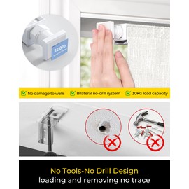 No Tools No Drill Cordless Roman Shades for Indoor Windows 100% Blackout, for Window Size 23" W × 64" H White