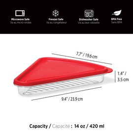 STARFRIT LocknLock Plastic Pizza Slice Container - 14oz/420ml - Airtight